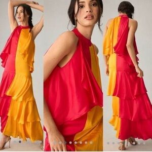 NWT Anthropologie pink and orange dress